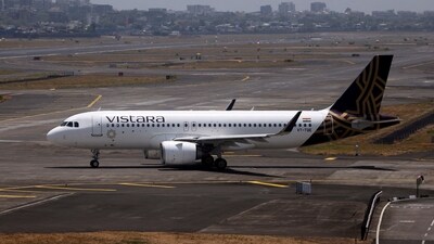 A Vistara passenger aircraft taxis on the tarmac at Chhatrapati Shivaji International Airport in Mumbai, India. (Representational image / Reuters)
