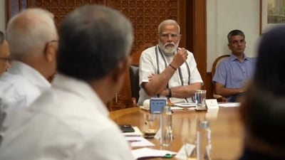 Prime Minister Narendra Modi holds a meeting to review the post-cyclone situation in northeastern states. (video screengrab / sourced)