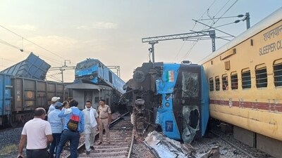 Two goods train collide in Punjab's Srihind Two goods train collide in Punjab's Srihind