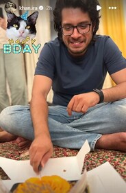 A screen grab of Ira Khan's Instagram stories. A screen grab of Ira Khan's Instagram stories.