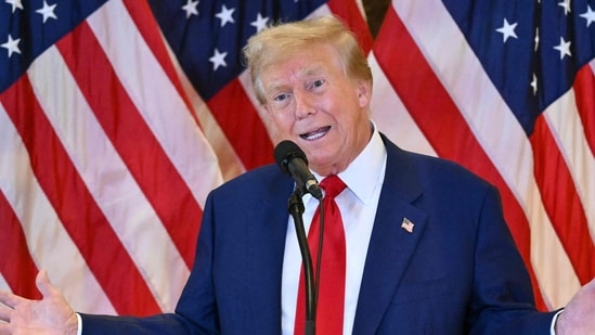 Donald Trump greeted with standing ovation, massive cheers at UFC 302 in New Jersey (Photo by ANGELA WEISS / AFP) (AFP)