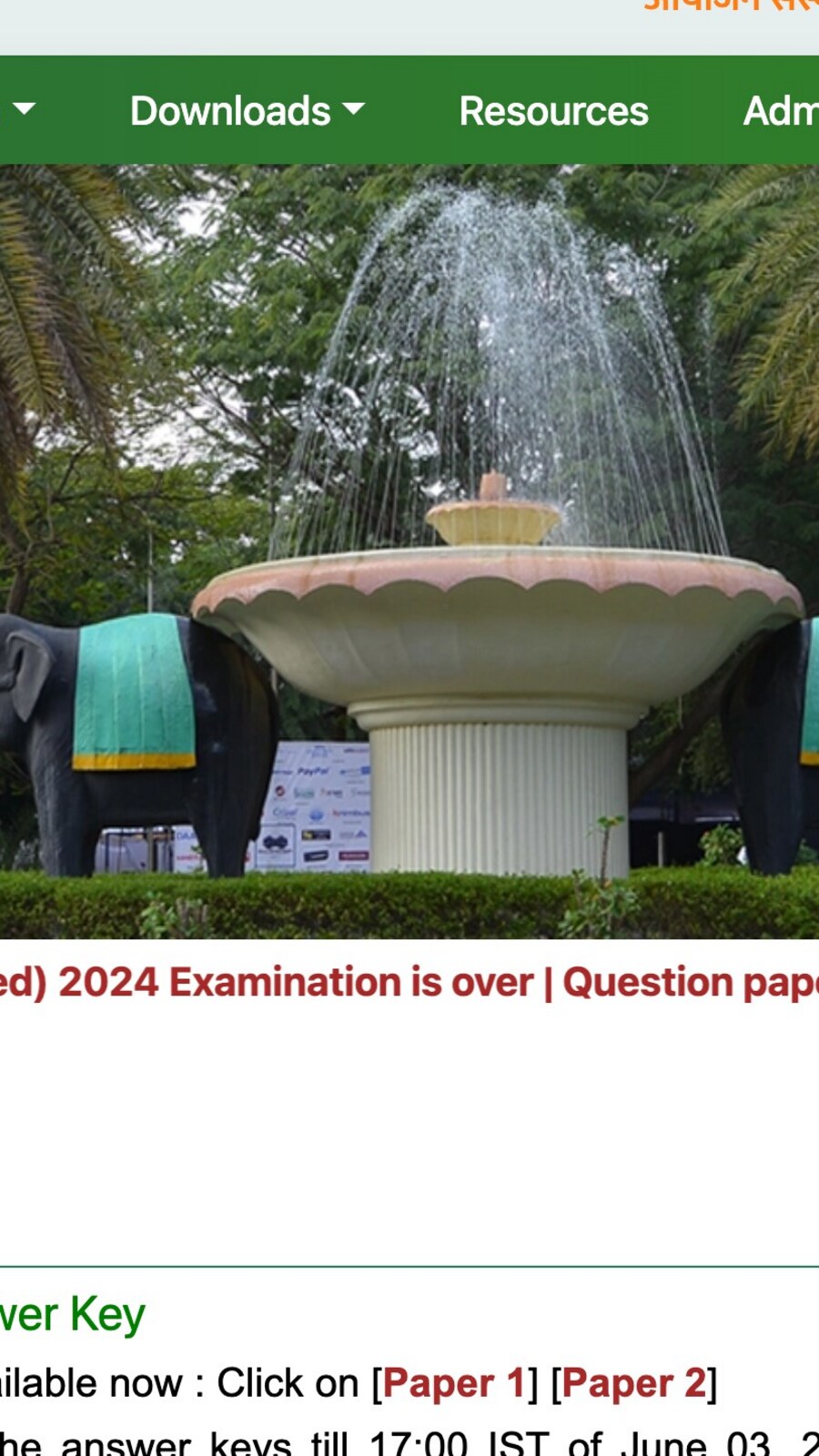 IIT JEE Advanced Answer Key Live: Provisional answer keys released (jeeadv.ac.in, screenshot)
