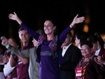 President-elect Claudia Sheinbaum addresses supporters at the Zocalo, Mexico City's main square, after the National Electoral Institute announced she held an irreversible lead in the election, early Monday, June 3, 2024. President-elect Claudia Sheinbaum addresses supporters at the Zocalo, Mexico City's main square, after the National Electoral Institute announced she held an irreversible lead in the election, early Monday, June 3, 2024.