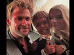 Quaden Bayles alongside Chris Hemsworth and Anya Taylor Joy.