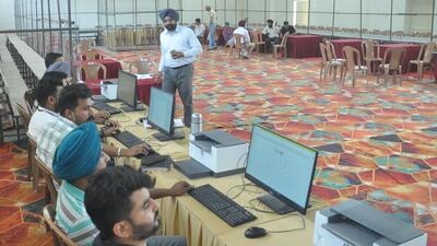 ALL GEARED UP: A counting centre in Amritsar on the eve of counting day. (Sameer Sehgal/HT)