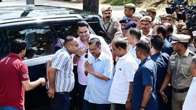 Delhi CM Arvind Kejriwal on his way back to Tihar jail after his bail ended on June 2. (Vipin Kumar/HT Photo) Delhi CM Arvind Kejriwal on his way back to Tihar jail after his bail ended on June 2. (Vipin Kumar/HT Photo)
