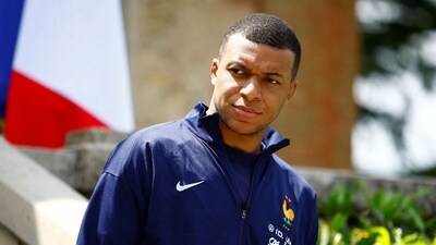 French forward Kylian Mbappe during training. (AFP) French forward Kylian Mbappe during training. (AFP)