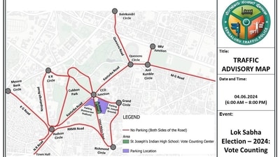 The advisory listed nine routes where vehicular movement will be restricted. (@blrcitytraffic/X) The advisory listed nine routes where vehicular movement will be restricted. (@blrcitytraffic/X)
