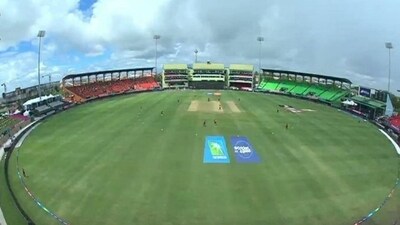 Empty stands during T20 World Cup match between West Indies and PNG in Guyana Empty stands during T20 World Cup match between West Indies and PNG in Guyana