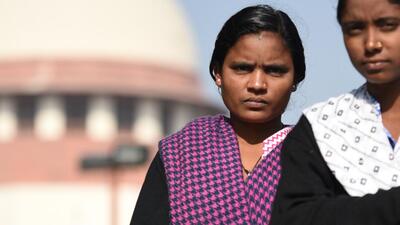 New Delhi: Suneeta Pottam (left) and her friend during their Delhi visit in January 2018 to approach the Supreme Court to seek transfer of her case (Raj K Raj/HT FILE PHOTO) New Delhi: Suneeta Pottam (left) and her friend during their Delhi visit in January 2018 to approach the Supreme Court to seek transfer of her case (Raj K Raj/HT FILE PHOTO)