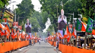 All exit polls have predicted that the BJP-led National Democratic Alliance (NDA) will win a clear majority in the general elections.. (ANI)