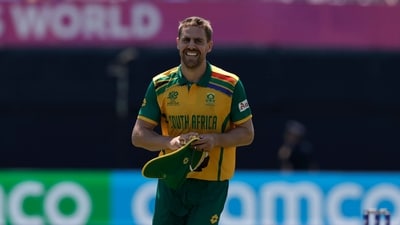 Anrich Nortje was the standout performer and was named Player of the Match for claiming a four-fer for just 7 runs in his four overs. (AP) Anrich Nortje was the standout performer and was named Player of the Match for claiming a four-fer for just 7 runs in his four overs. (AP)