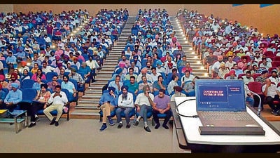 Training for counting staff under at PAU. (Manish/HT) Training for counting staff under at PAU. (Manish/HT)