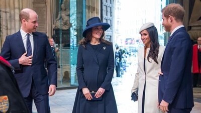 (L-R) Britain's Prince William, Duke of Cambridge, Britain's Catherine, Duchess of Cambridge, US actress Meghan Markle and her fiancee Britain's Prince Harry attend a Commonwealth Day Service at Westminster Abbey. (AFP) (L-R) Britain's Prince William, Duke of Cambridge, Britain's Catherine, Duchess of Cambridge, US actress Meghan Markle and her fiancee Britain's Prince Harry attend a Commonwealth Day Service at Westminster Abbey. (AFP)