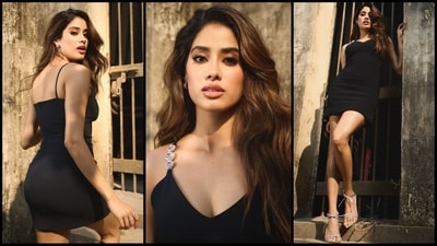 Jahnvi Kapoor's stunning looks for Mr and Mrs Mahi promotions are doing the rounds on social media. After wowing her fans in a slew of cricket-themed ensembles, the diva exudes glamour in a little black dress for the 10th episode of The Great Indian Kapil Show. Janhvi is a total fashionista who can pull off any look to perfection, be it a sartorial saree or a chic jumpsuit. She is quite active on social media and her glam Insta-dairies filled with fashion-forward looks are a treasure trove of style inspiration for all her followers. Her latest appearance is no exception and is sure to leave you in awe. (Instagram/@tanvichemburkar) Jahnvi Kapoor's stunning looks for Mr and Mrs Mahi promotions are doing the rounds on social media. After wowing her fans in a slew of cricket-themed ensembles, the diva exudes glamour in a little black dress for the 10th episode of The Great Indian Kapil Show. Janhvi is a total fashionista who can pull off any look to perfection, be it a sartorial saree or a chic jumpsuit. She is quite active on social media and her glam Insta-dairies filled with fashion-forward looks are a treasure trove of style inspiration for all her followers. Her latest appearance is no exception and is sure to leave you in awe. (Instagram/@tanvichemburkar)