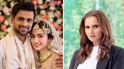 After his divorce from Sania Mirza, Shoaib Malik tied he knot with Pakistani actor Sana Javed. After his divorce from Sania Mirza, Shoaib Malik tied he knot with Pakistani actor Sana Javed.