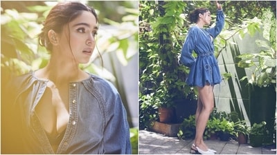 Lastly, the actor chose a messy bun, pink eye shadow, winged eyeliner, mascara on the lashes, glossy pink lip shade, feathered brows, rouge on the cheekbones, and a dewy base for the glam picks. (Instagram) Lastly, the actor chose a messy bun, pink eye shadow, winged eyeliner, mascara on the lashes, glossy pink lip shade, feathered brows, rouge on the cheekbones, and a dewy base for the glam picks. (Instagram)