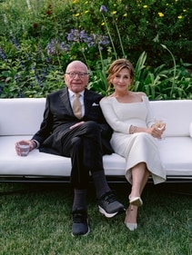 Rupert Murdoch and Elena Zhukova during their wedding ceremony. (AP) Rupert Murdoch and Elena Zhukova during their wedding ceremony. (AP)
