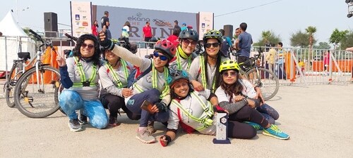 Members of Lucknow Women’s Cycling Club Members of Lucknow Women’s Cycling Club
