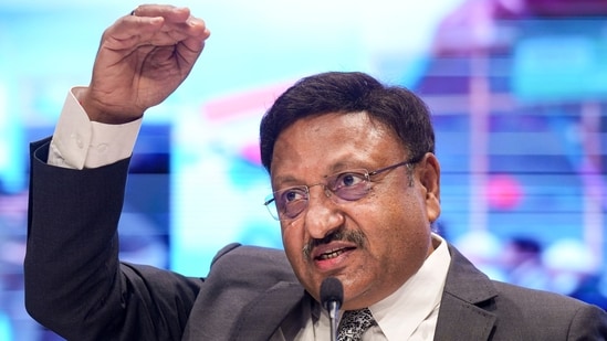Chief Election Commissioner of India Rajiv Kumar addresses a press conference, in New Delhi on June 3, 2024. (PTI)