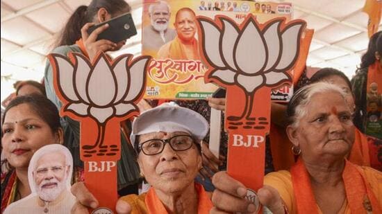 The BJP’s vote share improved from 42.63% in 2014 to 49.98% in 2019 in Uttar Pradesh. (FILE PHOTO)