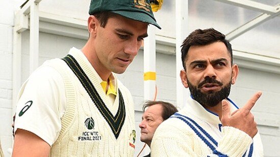 Virat Kohli and Pat Cummins during last year's WTC final (Getty)