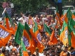 BJP supporters during a campaign rally. (ANI Photo)