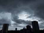 Monsoon clouds hover over the city skyline on a rainy day in Kochi, southern Kerala state, India, Sunday, June 2, 2024. (AP Photo/R S Iyer)