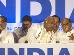 Uddhav Thackeray, Mallikarjun Kharge and Sharad Pawar of the MVA. (Photo by Satish Bate/ Hindustan Times) (Hindustan Times) Uddhav Thackeray, Mallikarjun Kharge and Sharad Pawar of the MVA. (Photo by Satish Bate/ Hindustan Times) (Hindustan Times)