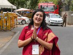 New Delhi: BJP candidate Bansuri Swaraj arrives at a counting centre for Lok Sabha polls, in New Delhi, Tuesday, June 4, 2024. (PTI Photo/Manvender Vashist Lav) (PTI06_04_2024_000046B)