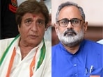 Congress candidate Raj Babbar and Union minister Rajeev Chandrasekhar.
