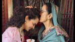BJP’s Kangana Ranaut with her mother after her victory in Mandi, Himachal Pradesh, on Tuesday. (PTI)