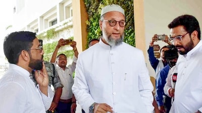 Hyderabad has been AIMIM’s stronghold with Owaisi securing the seat for four consecutive terms since 2004. (ANI Photo) (Nitin Sharma ) Hyderabad has been AIMIM’s stronghold with Owaisi securing the seat for four consecutive terms since 2004. (ANI Photo) (Nitin Sharma )