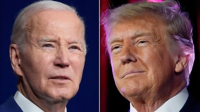 FILE - In this combination of photos, President Joe Biden speaks on Aug. 10, 2023, in Salt Lake City, from left, former President Donald Trump speaks on July 8, 2023, in Las Vegas. (AP Photo, File) (AP) FILE - In this combination of photos, President Joe Biden speaks on Aug. 10, 2023, in Salt Lake City, from left, former President Donald Trump speaks on July 8, 2023, in Las Vegas. (AP Photo, File) (AP)