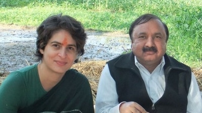 Priyanka Gandhi shared on X her old photo with Kishori Lal Sharma. Priyanka Gandhi shared on X her old photo with Kishori Lal Sharma.