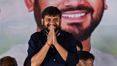 Indian National Congress (INC) party leader and candidate from North East Delhi Kanhaiya Kumar. (AFP)