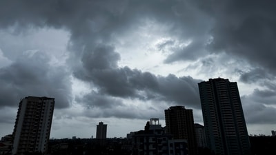 Monsoon clouds hover over the city skyline on a rainy day in Kochi, southern Kerala state, India, Sunday, June 2, 2024. (AP Photo/R S Iyer) (AP) Monsoon clouds hover over the city skyline on a rainy day in Kochi, southern Kerala state, India, Sunday, June 2, 2024. (AP Photo/R S Iyer) (AP)