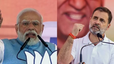 The BJP is likely to fall short of the halfway mark as the Congress-led INDIA bloc has performed stronger exit poll predictions. (PTI photos) The BJP is likely to fall short of the halfway mark as the Congress-led INDIA bloc has performed stronger exit poll predictions. (PTI photos)