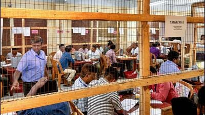 Polling officials at a counting centre in Agartala on Tuesday. (PTI Photo) Polling officials at a counting centre in Agartala on Tuesday. (PTI Photo)