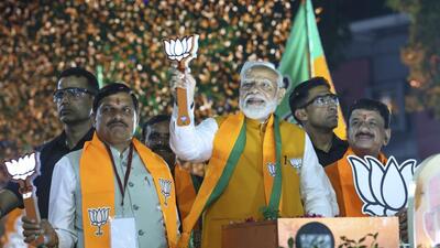 Prime Minister Narendra Modi with Madhya Pradesh chief minister Mohan Yadav in Bhopal on April 24. (PTI) Prime Minister Narendra Modi with Madhya Pradesh chief minister Mohan Yadav in Bhopal on April 24. (PTI)