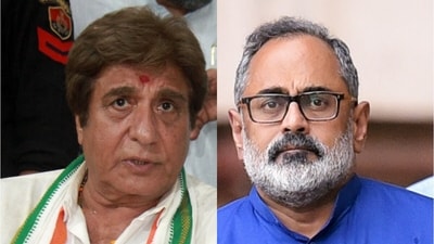 Congress candidate Raj Babbar and Union minister Rajeev Chandrasekhar. Congress candidate Raj Babbar and Union minister Rajeev Chandrasekhar.