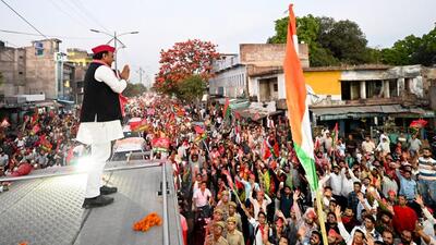 SP chief Akhilesh Yadav in Kannauj on May 7. (ANI) SP chief Akhilesh Yadav in Kannauj on May 7. (ANI)