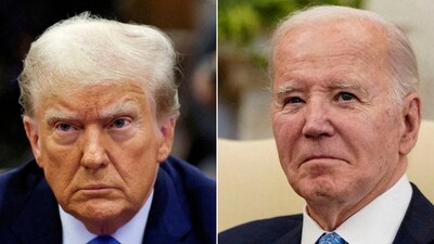 President Biden calls Donald Trump a "convicted felon". REUTERS/Brendan McDermid and Elizabeth Frantz/File Photo/File Photo (REUTERS)