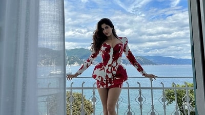 As billionaire Mukesh Ambani and Nita Ambani hosted a second round of pre-wedding celebrations for their younger son, Anant, their guests, including Janhvi Kapoor, were treated to a day of parties in Cannes. The actor wore a red and white dress for an event. As billionaire Mukesh Ambani and Nita Ambani hosted a second round of pre-wedding celebrations for their younger son, Anant, their guests, including Janhvi Kapoor, were treated to a day of parties in Cannes. The actor wore a red and white dress for an event. 