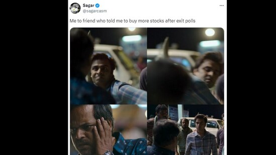 One of the memes posted on social media regarding sensex crash.