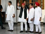 Samajwadi party President Akhilesh Yadav (3L) arrives for a meeting of opposition alliance Indian National Developmental Inclusive Alliance (INDIA) bloc in New Delhi on June 5, 2024. Samajwadi party President Akhilesh Yadav (3L) arrives for a meeting of opposition alliance Indian National Developmental Inclusive Alliance (INDIA) bloc in New Delhi on June 5, 2024.