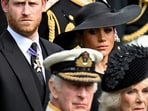 Britain's Meghan, Duchess of Sussex, cries as she, Prince Harry, Duke of Sussex, Queen Camilla and King Charles attend the state funeral and burial of Britain's Queen Elizabeth, in London, Britain, September 19, 2022.      