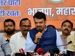 Maharashtra Deputy CM Devendra Fadnavis along with other BJP leaders addresses a press conference at the party office in Mumbai on 5 June, 2024. (Photo by Bhushan Koyande) Maharashtra Deputy CM Devendra Fadnavis along with other BJP leaders addresses a press conference at the party office in Mumbai on 5 June, 2024. (Photo by Bhushan Koyande)