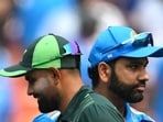 India's captain Rohit Sharma (R) and his Pakistan counterpart Babar Azam India's captain Rohit Sharma (R) and his Pakistan counterpart Babar Azam