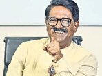 Mahavikas Aghadi candidate from Mumbai South Lok Sabha Constituency and Shiv Sena (UBT) Party`s MP Arvind Sawant. (Photo by Raju Shinde/ Hindustan Times)